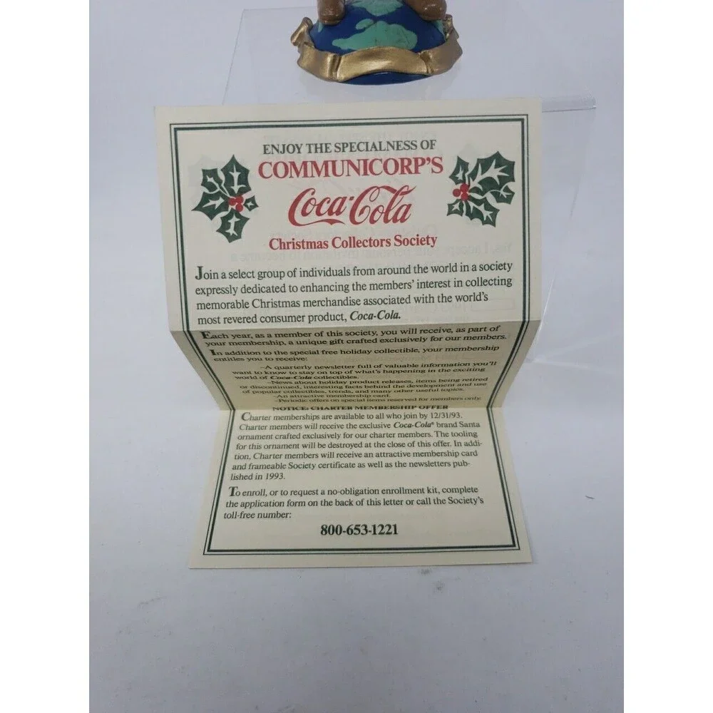 Coca Cola Trim A Tree Collection 1943 Santa Traveled Refreshed Ornament 1993 VTG